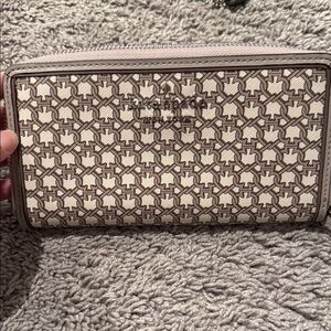 Kate Spade Cream and Brown Patterned Wallet
